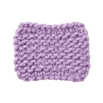 Soft purple knitted fabric with rich sensory texture showing thick yarn and cozy handmade stitch pattern