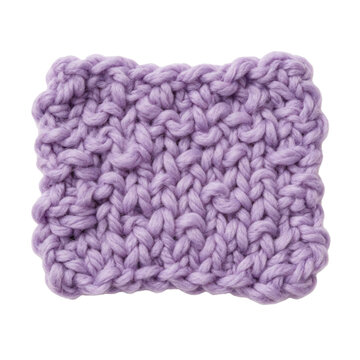 Chunky lavender yarn knitted fabric with soft texture and sensory appeal for cozy textile projects