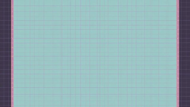 Hand drawn digital border frame with copy space and grid pattern on dark background seamless loop