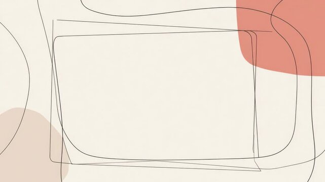 Hand drawn abstract border frame with copy space, minimal background animation seamless loop