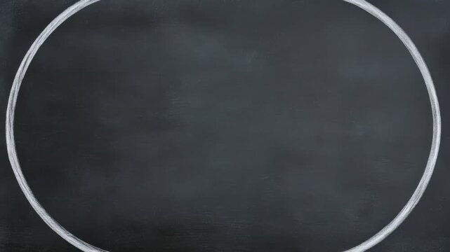 Chalk circular frame border with copy space text overlay, hand drawn stop motion background seamless loop