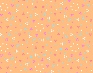 Cute simple geometric multicolor polka dot pattern Small colorful silhouetted polka dots on a cream - beige background Festive design © Olga