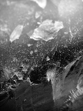 Frozen Ice Crystal Macro with Frosted Surface Details