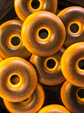 Overhead View of Homemade Keto Donuts on Plate
