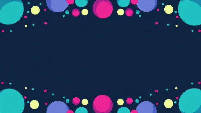 Colorful circular border frame with copy space text overlay, abstract stop motion animation seamless loop