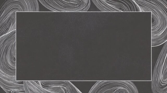 Hand drawn abstract swirling border frame with copy space text overlay seamless loop