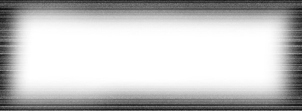Abstract monochrome grunge texture featuring dense horizontal scratches, distressed lines, rough grain, and a bright white center fading into darker edges. Ideal for backgrounds, overlays, posters, ty