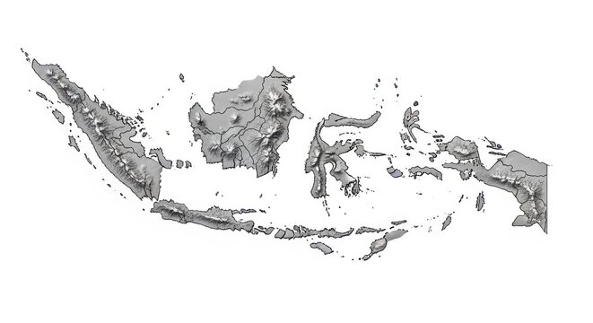 Topographic map of indonesia