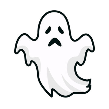 Sad cartoon ghost illustration