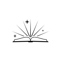 Fototapeta premium Ancient magic book sign icon isolated on white background