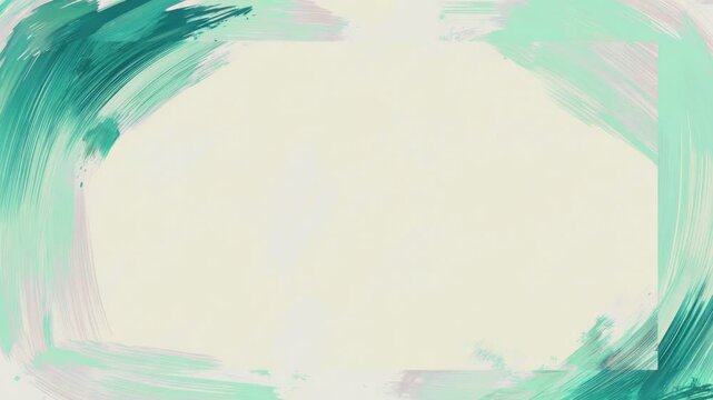 Abstract painted brush stroke frame with copy space, hand drawn digital stop motion style seamless loop