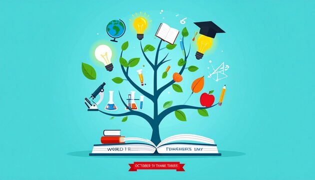 World Teachers&rsquo; Day tree of knowledge poster