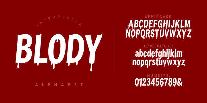 Blody Horror Dripping Font for Scary Halloween Party Posters and Spooky Design Projects