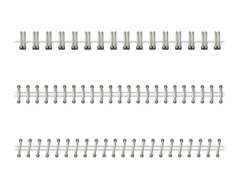 Spiral binding options for notebooks and journals on transparent background
