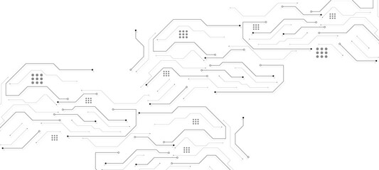 Fototapeta premium circuit board electronic or electrical line on blue or green engineering technology vector drawing of a house