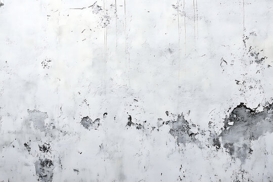 Aged White Wall Surface with Peeling Paint and Grungy Details.