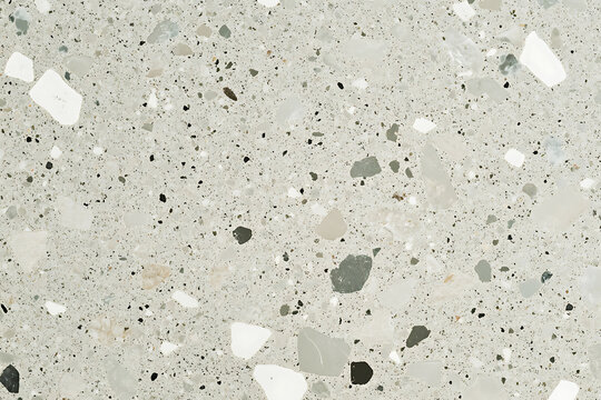 Modern Speckled Terrazzo Stone Surface with Decorative Aggregate.