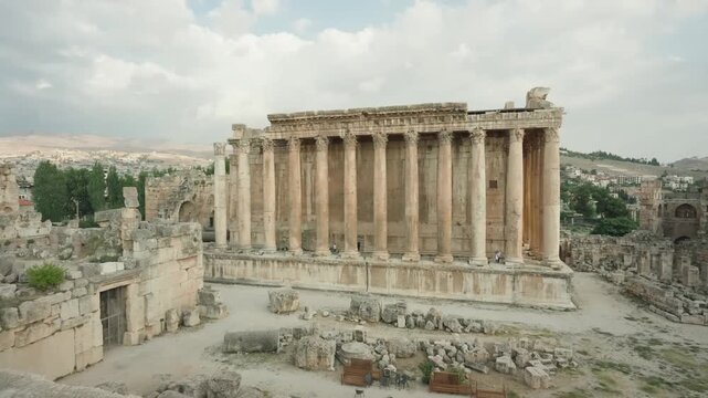 temple of bacchus ancient roman ruins in baalbek lebanon
