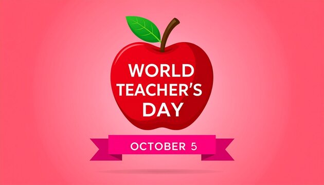 World Teachers&rsquo; Day apple poster