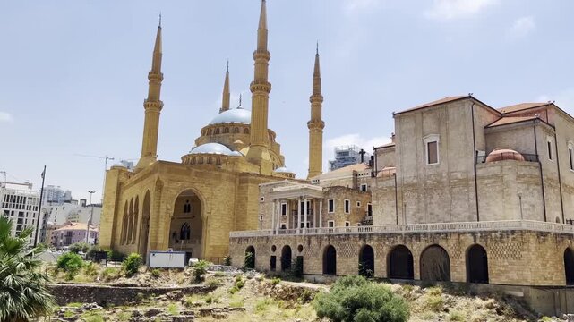 Mohammad Al Amin Mosque and Saint George Cathedral Downtown Beirut Lebanon