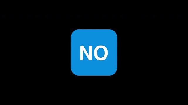 A simple circular interface graphic token rotating on an axis to present alternating options for confirmation text reading Yes and No.