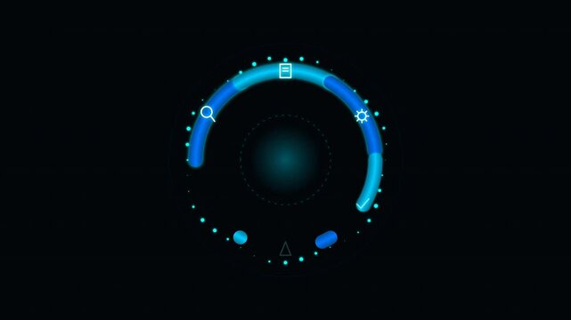 Abstract Motion Graphics with Circular Elements and Blue Accents