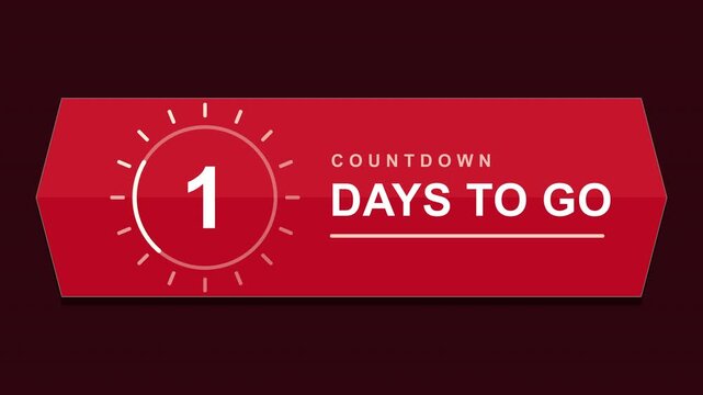 Countdown timer motion graphic shows "4 days to go" on a red banner, perfect for event announcements