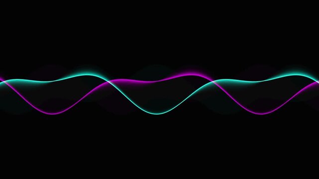 Abstract dynamic background with flowing neon wave lines loop motion graphic animation for visual effects vj performance broadcast design tv show screen backdrop.