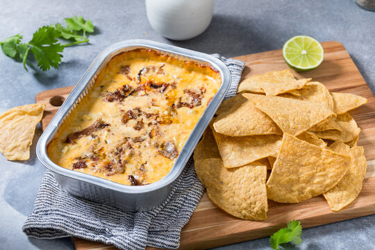Homemade Cheesy Brisket Meican Queso Cheese Dip