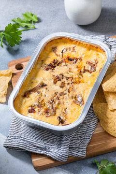 Homemade Cheesy Brisket Meican Queso Cheese Dip