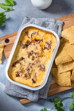 Homemade Cheesy Brisket Meican Queso Cheese Dip