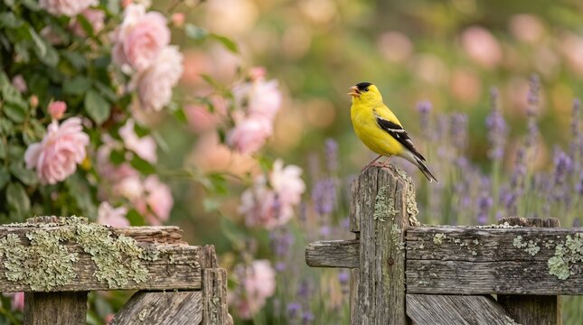 Goldfinch garden fence