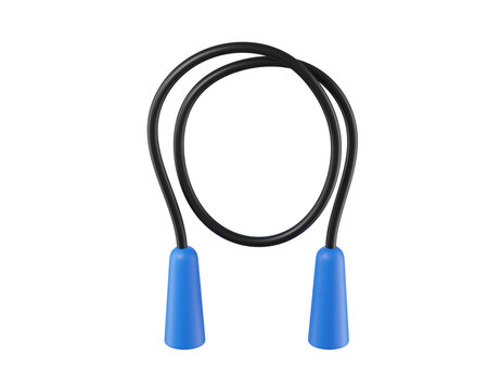 3D Blue Handles Jump Rope isolated. With comfortable handles for cardio, calorie burn, endurance, and full-body workouts at home or in the gym. 3d render
