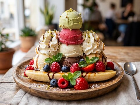 Banana split sundae