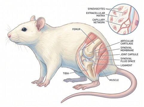 Anatomy of a Rat Synovial Joint Biomedical Diagram Illustration