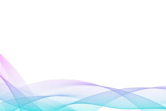 Abstract lavender and cyan halftone wave lines on transparent background