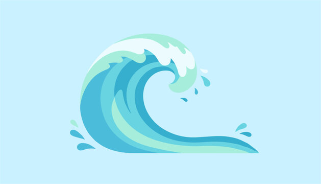 Large curling ocean wave in a vibrant shade of blue, showcasing powerful splashing water and majestic aquatic beauty.