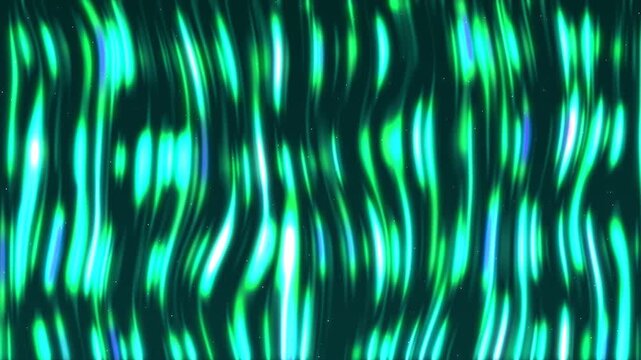 Kaleidoscopic green and blue light waves. 2d animation