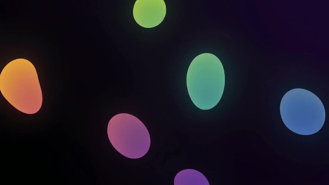 漆黒の中に色とりどりの光の球体が浮かぶメッシュグラデーション