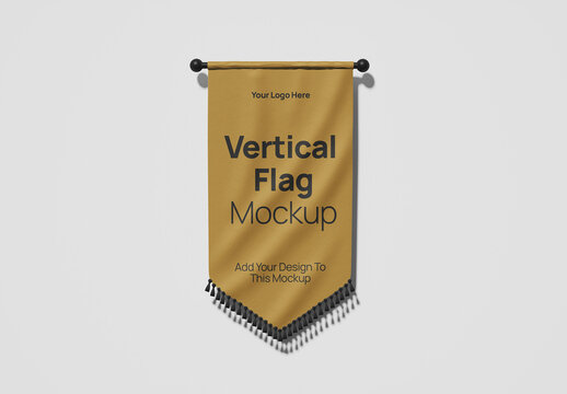Vertical Flag Mockup