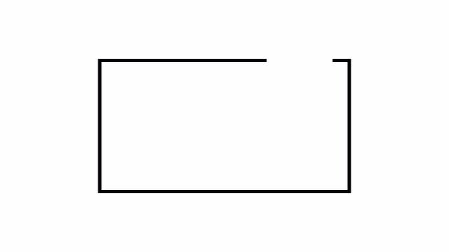 Rectangle Animation with Quotation Marks on Transparent Background, Smooth Quote Frame Motion, Alpha Channel Motion Graphic Overlay for Video Editing and Social Media in 4K