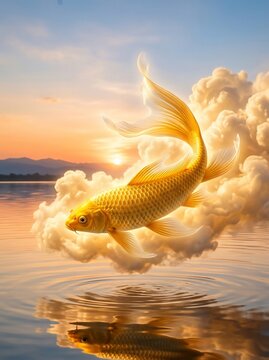 Golden koi fish