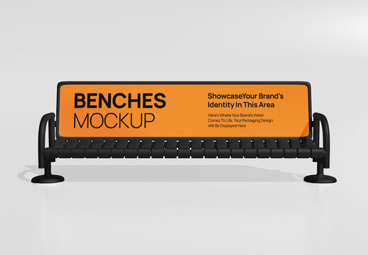 Street Bench Ad Mockup
