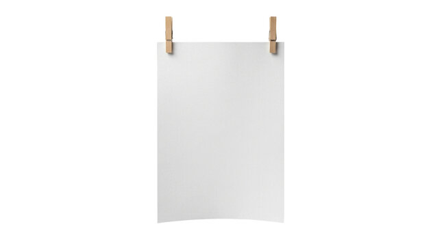 Blank hanging poster mockup isolated PNG with Transparent Background