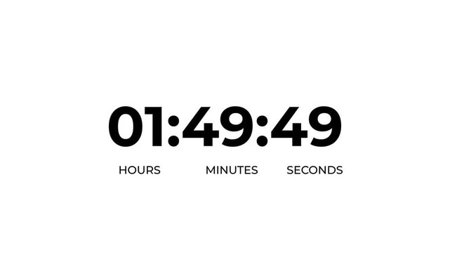 2 hours work shift icon animation with countdown wise arrow loop.