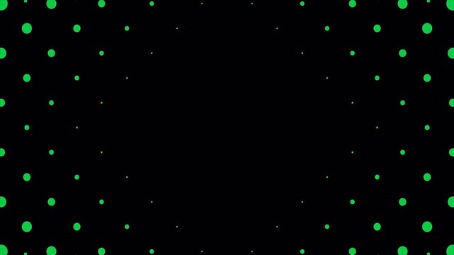 Converging Circular Dot Grid Reveal Transition with Reverse Animation and Green Alpha