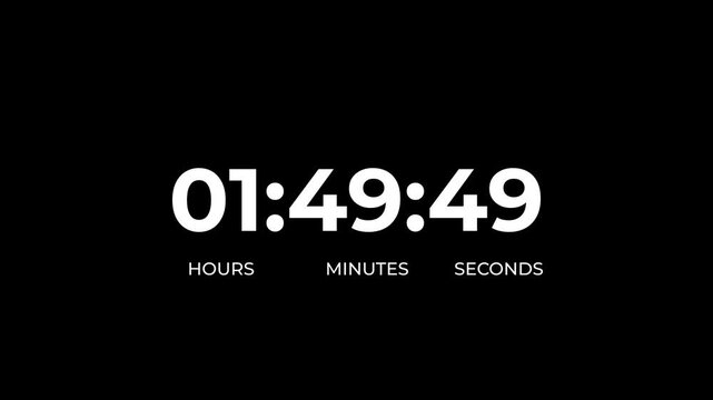 2 hours work shift icon animation with countdown wise arrow loop.