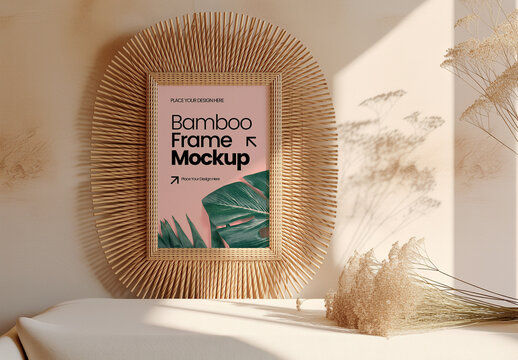 Bamboo Ornate Picture Frame Mockup