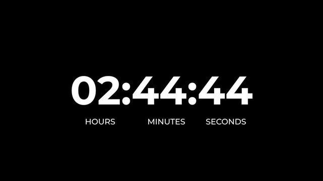 3 hours work shift icon animation with countdown wise arrow loop.