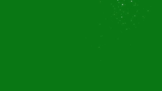 Glittering star dust trail sparkling particles, twinkling shimmer line effect, doodle stars motion, white shimmer particles, fairy dust wand glitter stars trail on green screen background. 4k